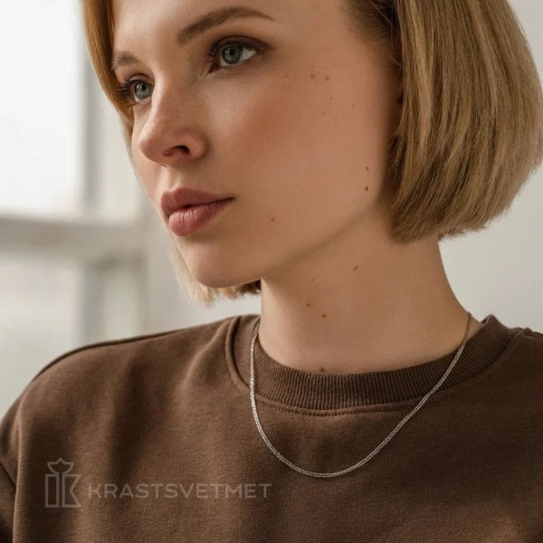 Цепь из серебра 925, плетение «Ромб двойной»